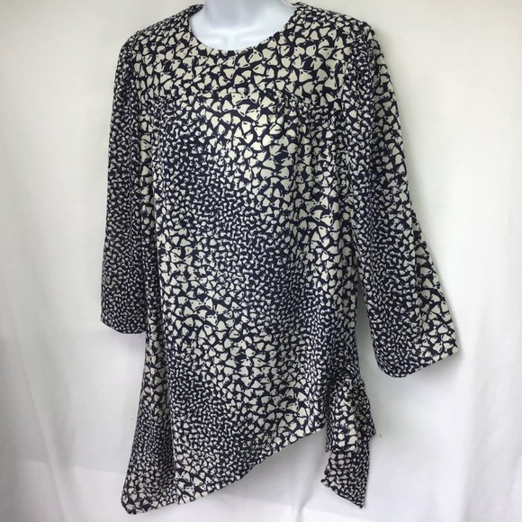 Lady Dorby Women Blue Mutton 3/4 Sleeve Blouse 16W - Picture 4 of 9